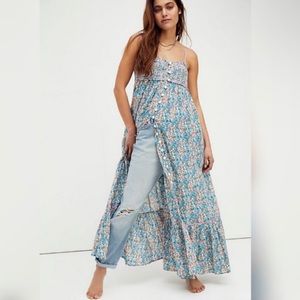 Free People Molly Jo Midi Dress in Blue